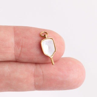 Mother Of Pearl Pickleball Charm