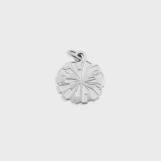 Silver pendant on a light gray background