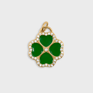 CZ Four Leaf Clover Charm- gold main 