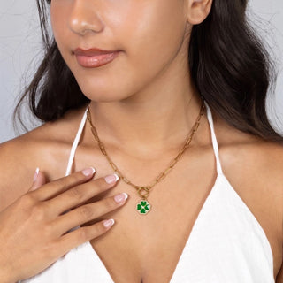 CZ Four Leaf Clover Charm- gold model 