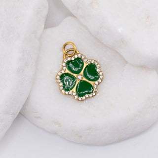 CZ Four Leaf Clover Charm- gold studio 