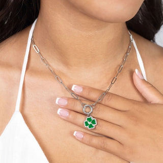 CZ Four Leaf Clover Charm- silver model 