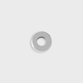 Silver spacer bead on a light gray background