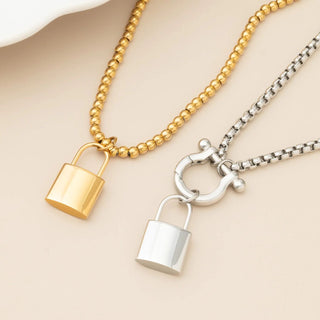 Lock Charm - gold and silver studio