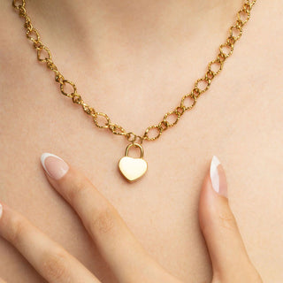 Heart Lock Charm- gold model 