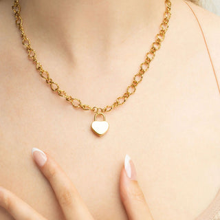 Heart Lock Charm- gold model 