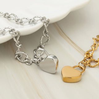 Heart Lock Charm- silver and gold studio 