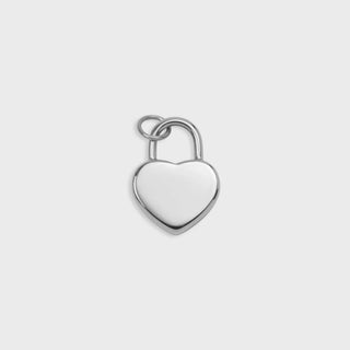 Heart Lock Charm- silver main