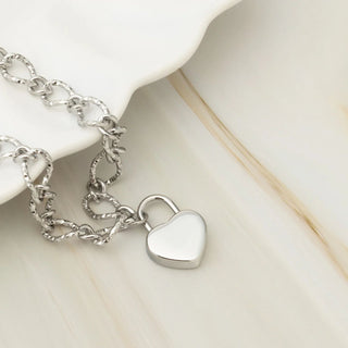 Heart Lock Charm- silver studio 