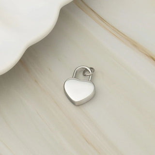 Heart Lock Charm- silver studio 