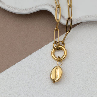 Coffee Bean Charm- gold studio 