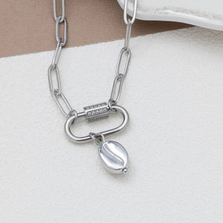 Coffee Bean Charm- silver studio 