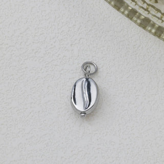 Coffee Bean Charm- silver studio 