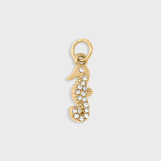 CZ Seahorse Charm- gold main 