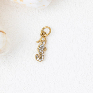 CZ Seahorse Charm- gold studio 