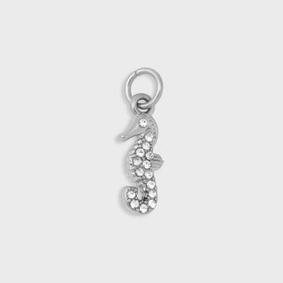 CZ Seahorse Charm- silver main 