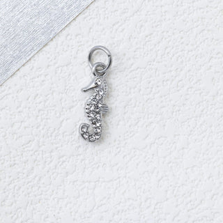 CZ Seahorse Charm- silver studio 