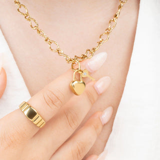 Heart Lock and Key Charm - Model
