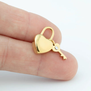 Heart Lock and Key Charm - Scale
