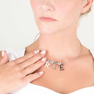 Silver Crystal Initial Charm