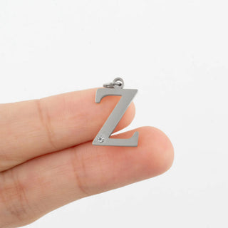 Silver Crystal Initial Charm