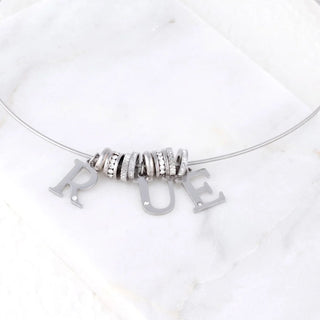 Silver Crystal Initial Charm