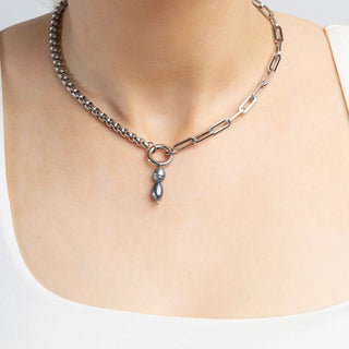 Silver chain necklace with a pendant