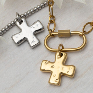 Textured Gold Cross Charm - Studio