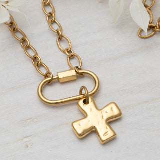 Textured Gold Cross Charm - Studio
