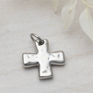 Textured Gold Cross Charm - Studio