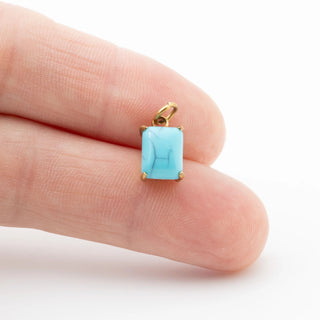 Emerald Cut Turquoise Charm- Studio
