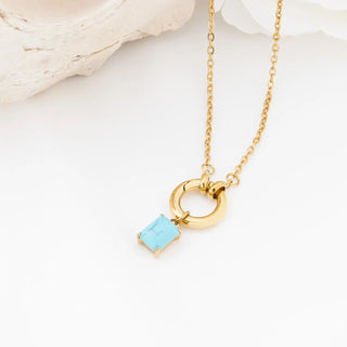 Emerald Cut Turquoise Charm- Studio