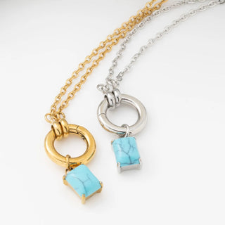 Emerald Cut Turquoise Charm- Studio