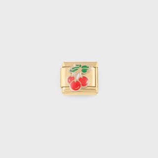 Cherry Italian Charm- gold main 