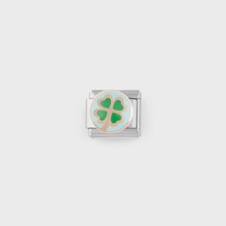 Four Leaf Clover Italian Charm- stainless main 