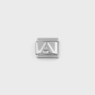 Silver Initial Italian Charm- main - a