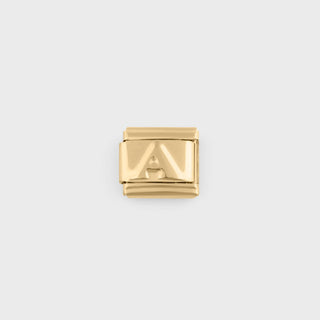 Gold Initial Italian Charm- main - A
