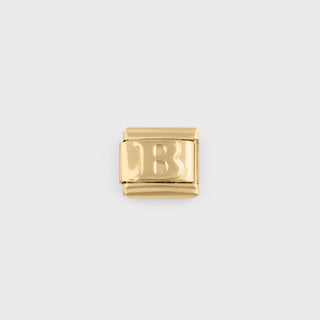 Gold Initial Italian Charm- main- B