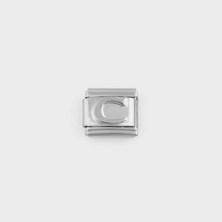 Silver Initial Italian Charm- main - c