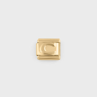 Gold Initial Italian Charm- main- C