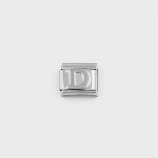 Silver Initial Italian Charm- main -  d