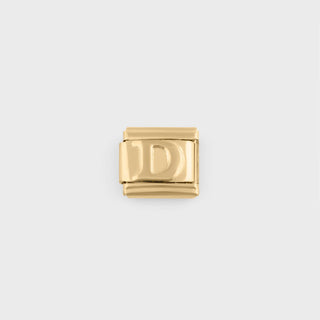 Gold Initial Italian Charm- main -D
