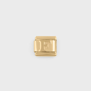 Gold Initial Italian Charm- main-F