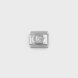 Silver Initial Italian Charm- main - g