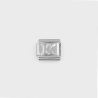 Silver Initial Italian Charm- main -  k