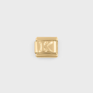 Gold Initial Italian Charm- main-K