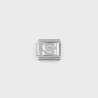 Silver Initial Italian Charm- main - s