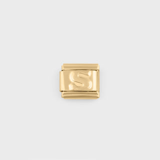 Gold Initial Italian Charm- main-S