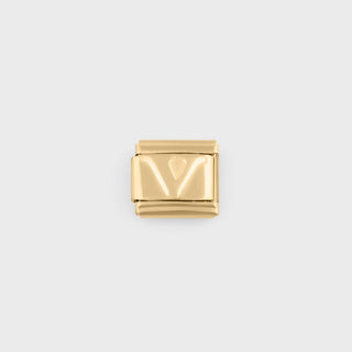 Gold Initial Italian Charm- main-V