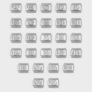 Silver Initial Italian Charm- main